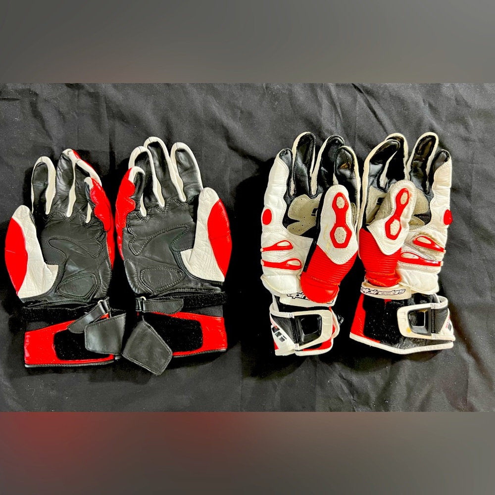 Men’s size large Ducati and alpine stars motorcycle gloves. 2 pair